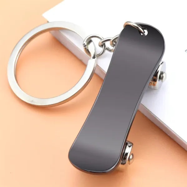 Cute Car Keychain Skateboard Metal Keyring