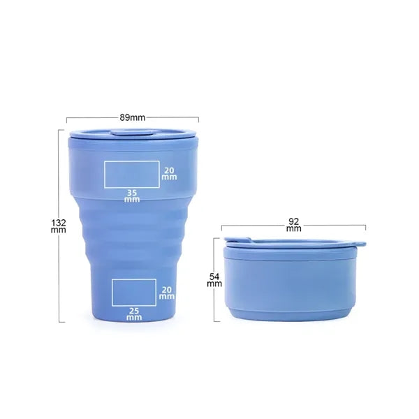 13Oz. Collapsible Travel Coffee Mug Black Silicone Cup