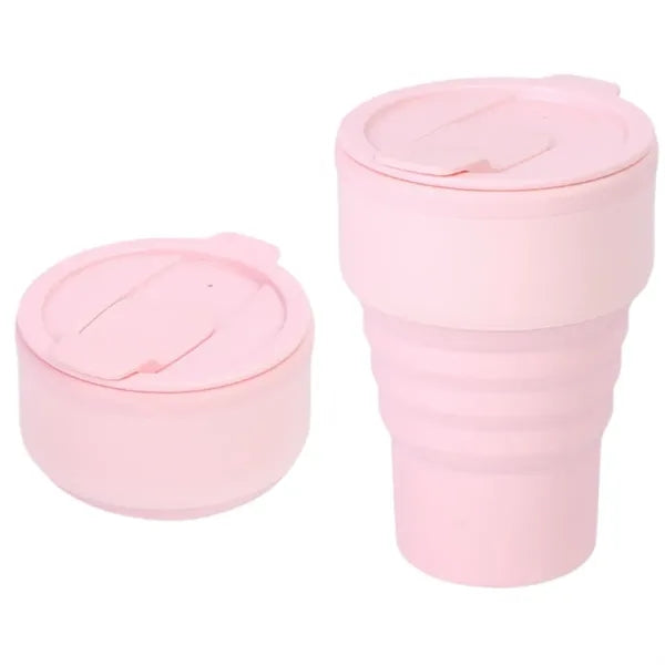 13Oz. Collapsible Travel Coffee Mug Black Silicone Cup
