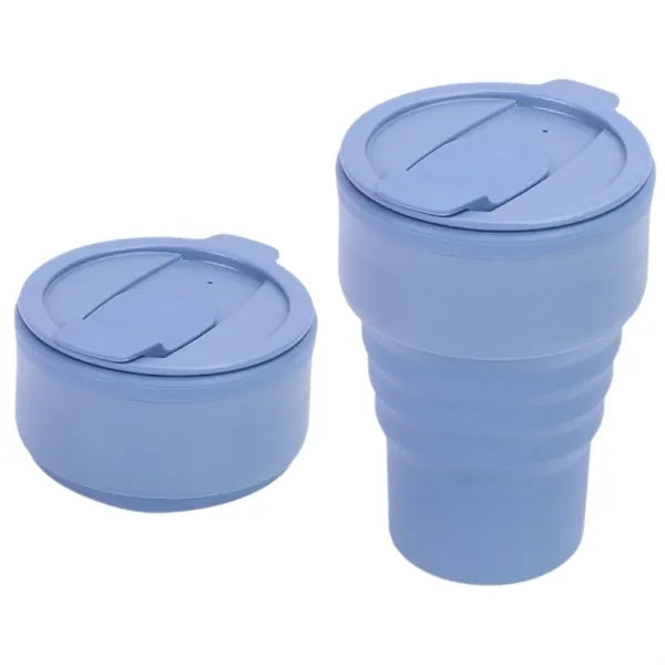 13Oz. Collapsible Travel Coffee Mug Black Silicone Cup
