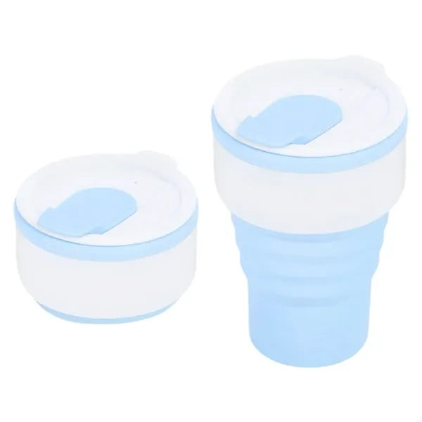 13Oz. Collapsible Travel Coffee Mug Black Silicone Cup
