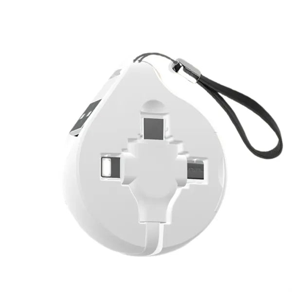 Retractable 3 in 1 Black Charging Cable Lanyard Charger Cord