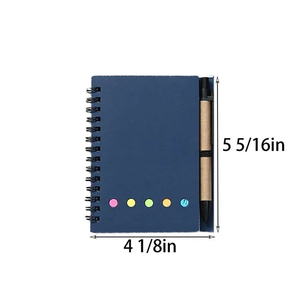 Kraft Paper Spiral Sticky Notes Notebook&Pen