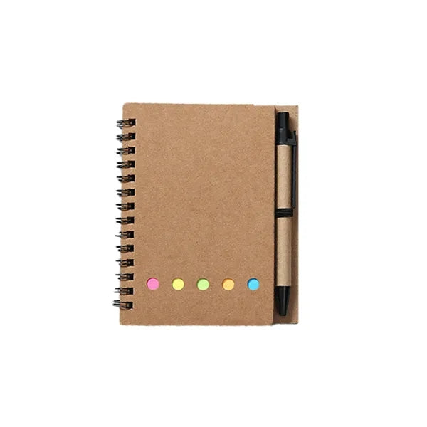 Kraft Paper Spiral Sticky Notes Notebook&Pen