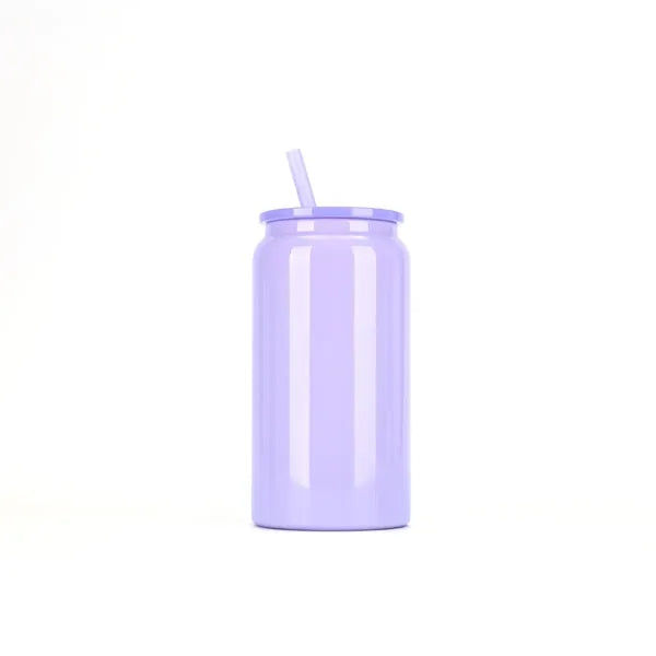 16oz Stainless Steel Insulated Mason Cup With Straw