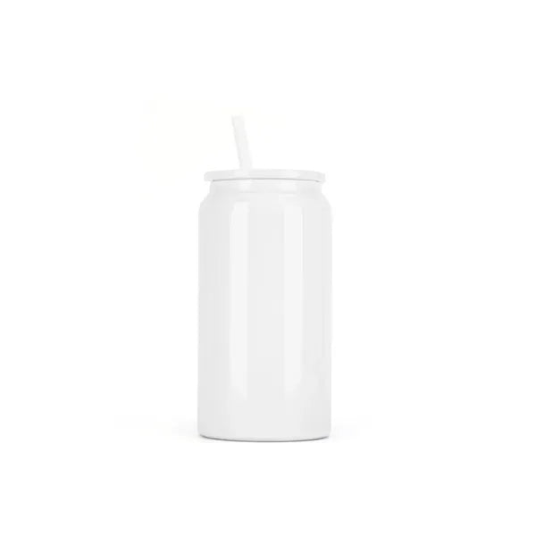 16oz Stainless Steel Insulated Mason Cup With Straw