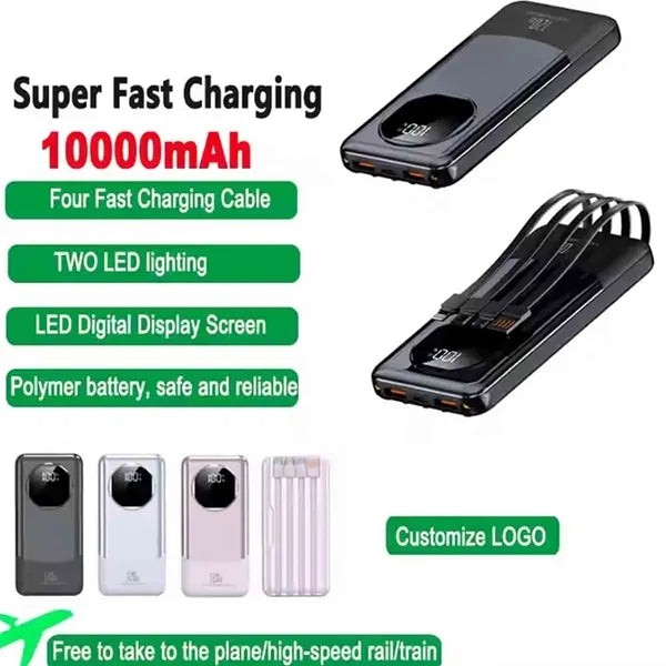 10000mAh Power Bank Pack Fast Charger