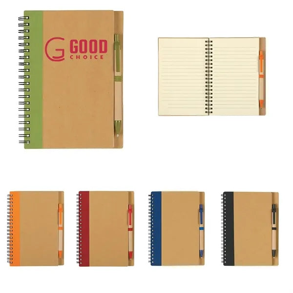 Kraft Paper SpiralNotebook &Pen