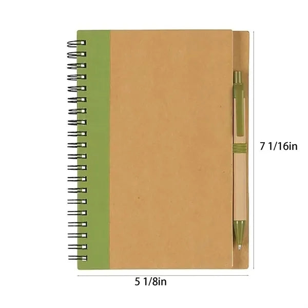 Kraft Paper SpiralNotebook &Pen