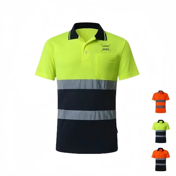 Reflective Safety Polo T-Shirt