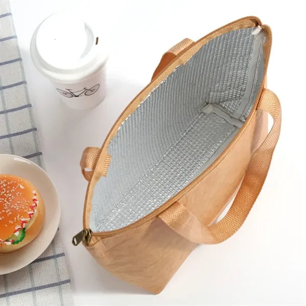 16.5" Handheld Insulated Kraft Paper Lunch Bag