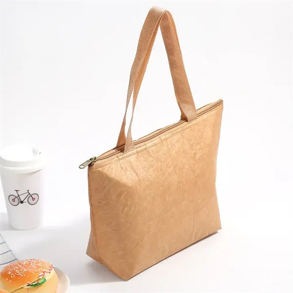 16.5" Handheld Insulated Kraft Paper Lunch Bag