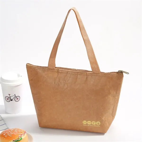 16.5" Handheld Insulated Kraft Paper Lunch Bag