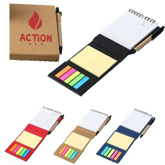 Foldable Spiral Sticky Notes Notebook&Pen