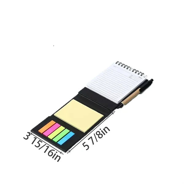 Foldable Spiral Sticky Notes Notebook&Pen