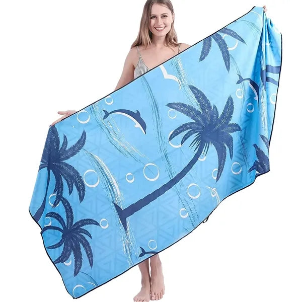 31" x 63" Sublimated Microfiber Sand Proof Beach Towel