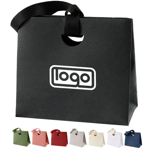 Colorful Paper Gift Tote Bags W/ Handheld Ribbon