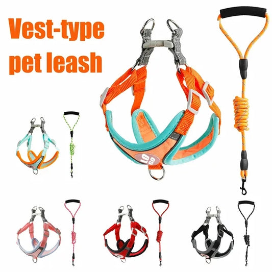 Dog Harness Vest Tow Rope Comfortable Leash Set