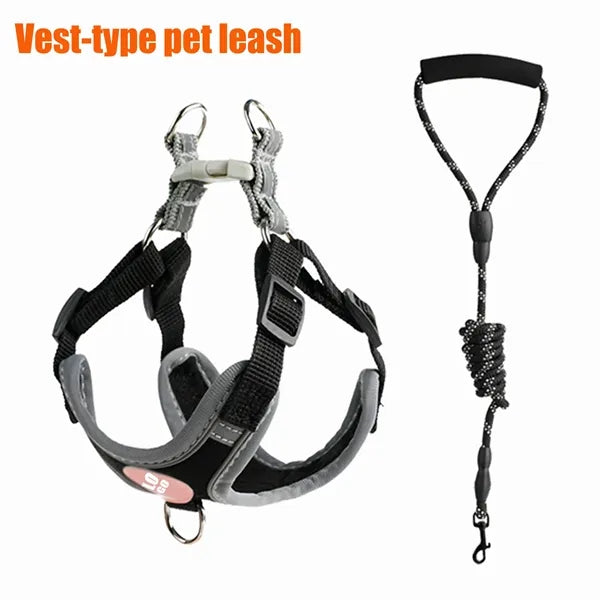 Dog Harness Vest Tow Rope Comfortable Leash Set