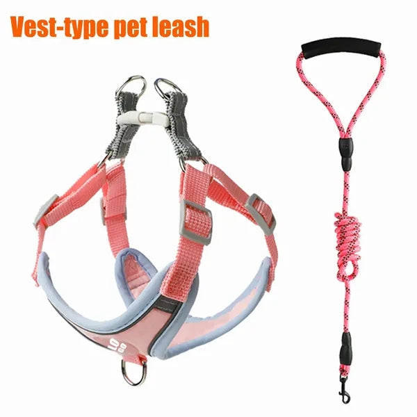 Dog Harness Vest Tow Rope Comfortable Leash Set