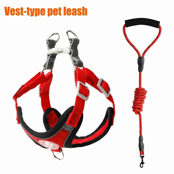 Dog Harness Vest Tow Rope Comfortable Leash Set