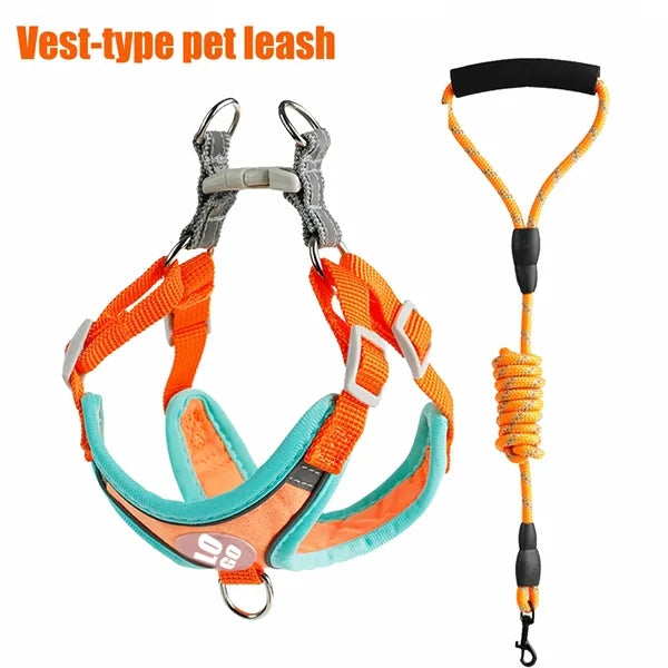 Dog Harness Vest Tow Rope Comfortable Leash Set
