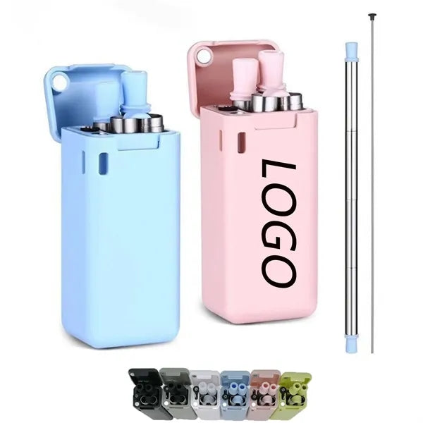 Collapsible Stainless Steel Straw W/Travel Case