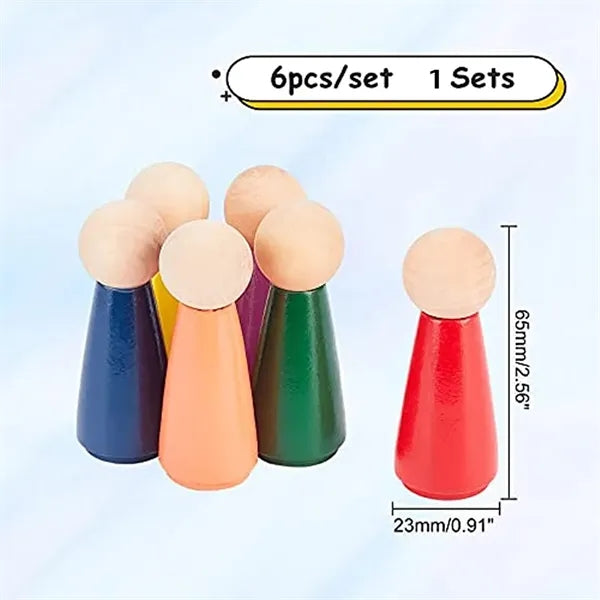 6pcs DIY peg Doll