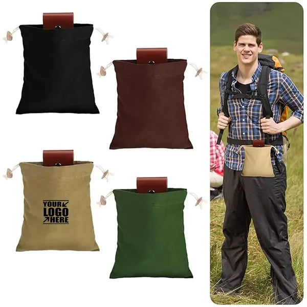 Foraging Pouch Leather Canvas Camping Storage Bags