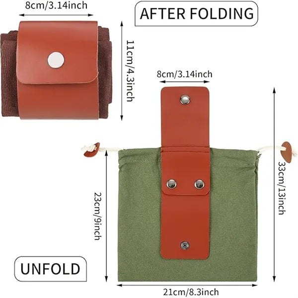 Foraging Pouch Leather Canvas Camping Storage Bags