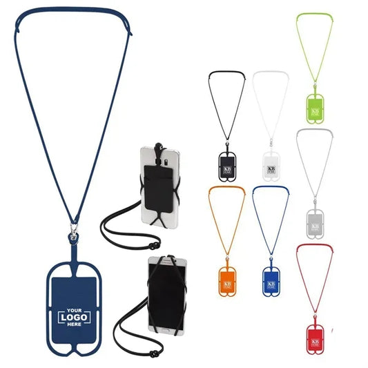 Silicone Lanyard With Phone Holder & Wallet