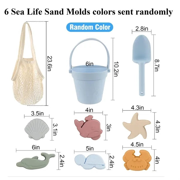 9Pcs Food Grade Silicone Beach Toys Set