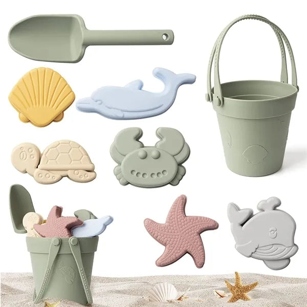 9Pcs Food Grade Silicone Beach Toys Set