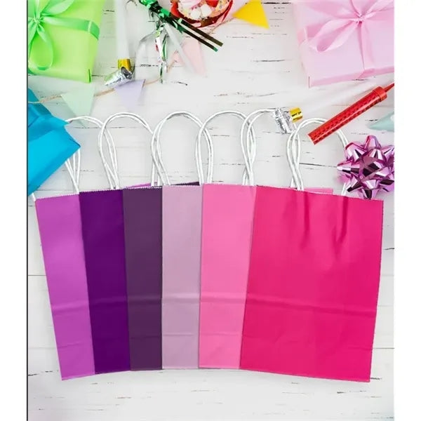 Bulk Colorful Gift Bags with Handles 8.6x4.3x10.6 Inch
