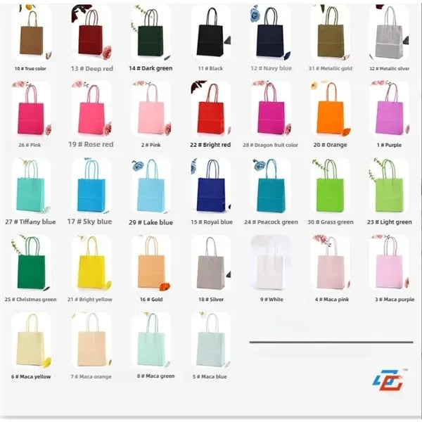 Bulk Colorful Gift Bags with Handles 8.6x4.3x10.6 Inch