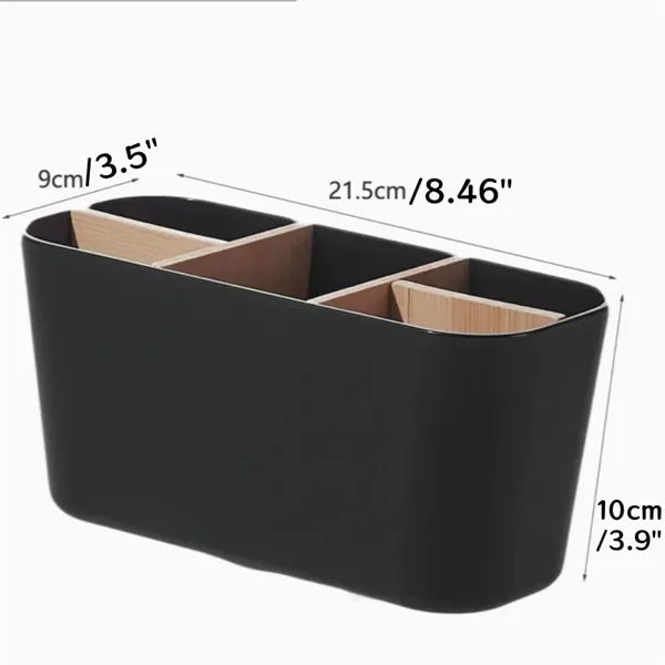Bamboo Toothbrush/ Makeup Holders for Bathroom with 5 Slots