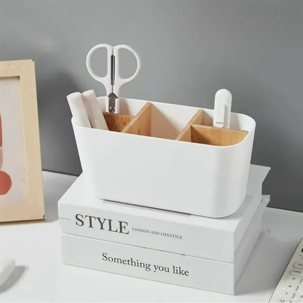 Bamboo Toothbrush/ Makeup Holders for Bathroom with 5 Slots