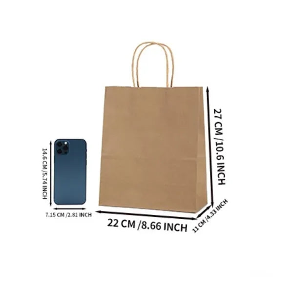Bulk Colorful Gift Bags with Handles 8.6x4.3x10.6 Inch