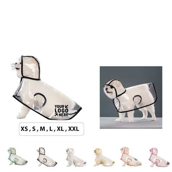 Waterproof PVC Dog Raincoat w/ Hood for Comfortable Fit