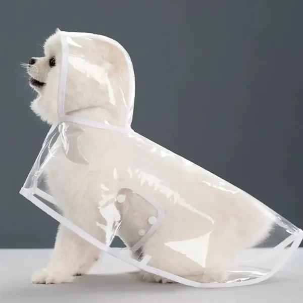 Waterproof PVC Dog Raincoat w/ Hood for Comfortable Fit