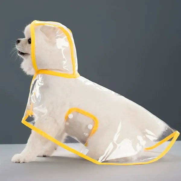 Waterproof PVC Dog Raincoat w/ Hood for Comfortable Fit