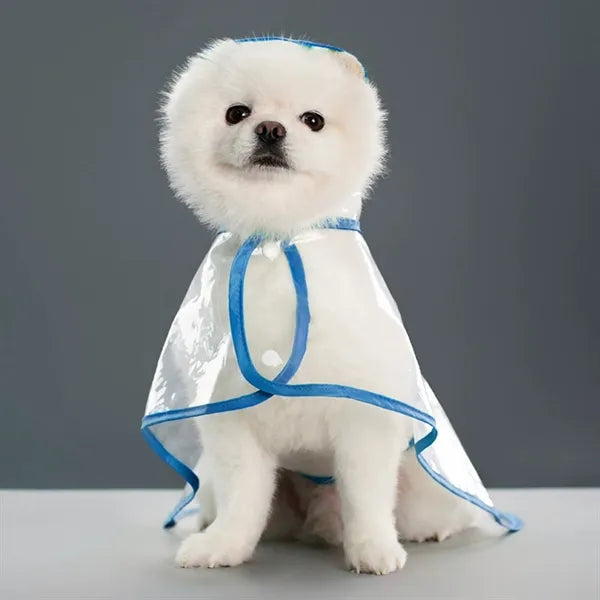 Waterproof PVC Dog Raincoat w/ Hood for Comfortable Fit