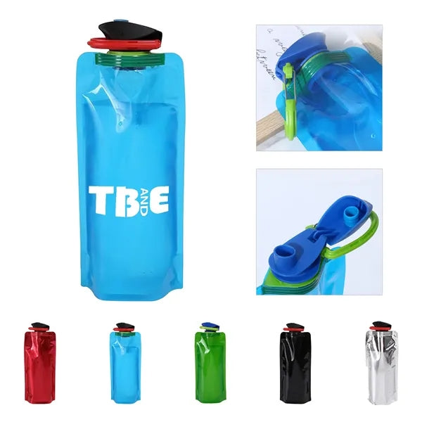 Flip Top Foldable Water Bottle With Carabiner