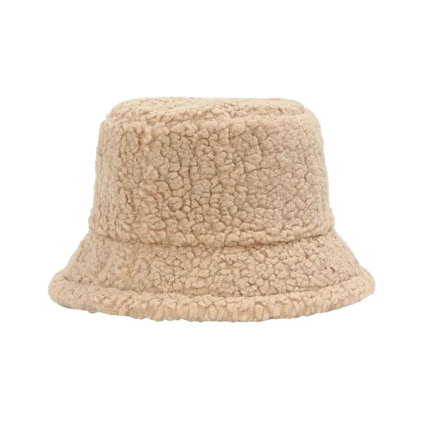Winter Lambs Wool Bucket Hats For Women