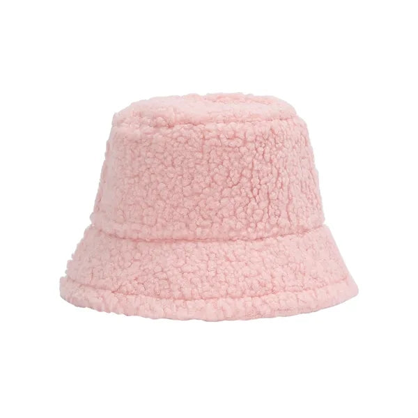 Winter Lambs Wool Bucket Hats For Women