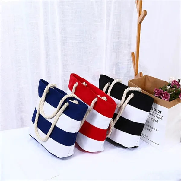 Striped Canvas Tote Bags