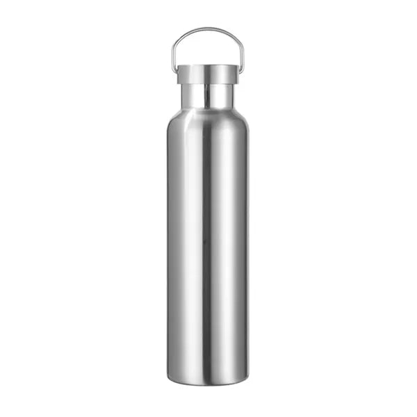 750ml double wall stainless steel bottle with bamboo lid