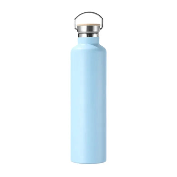 750ml double wall stainless steel bottle with bamboo lid
