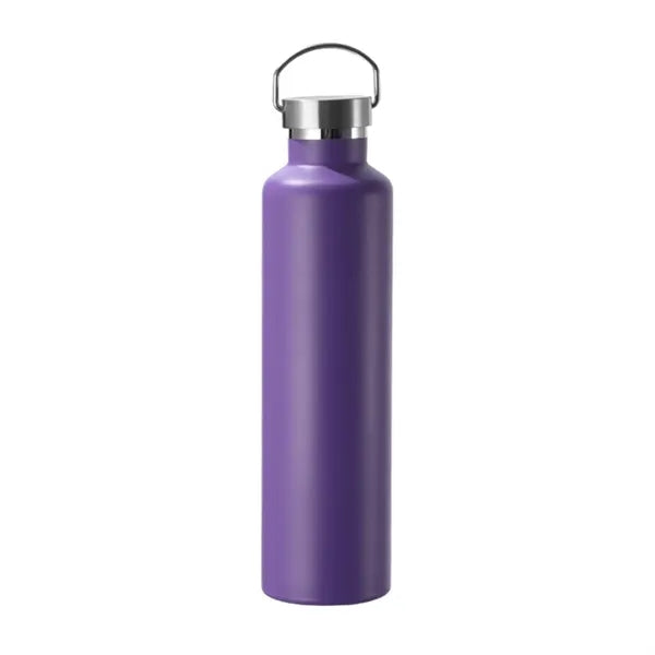 750ml double wall stainless steel bottle with bamboo lid