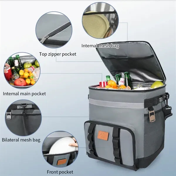 Insulated Cooler Bag with Trolley and Strap